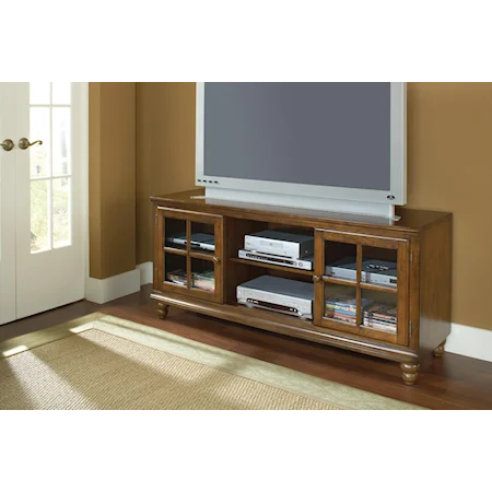 61" Entertainment Console with Two Glass Doors